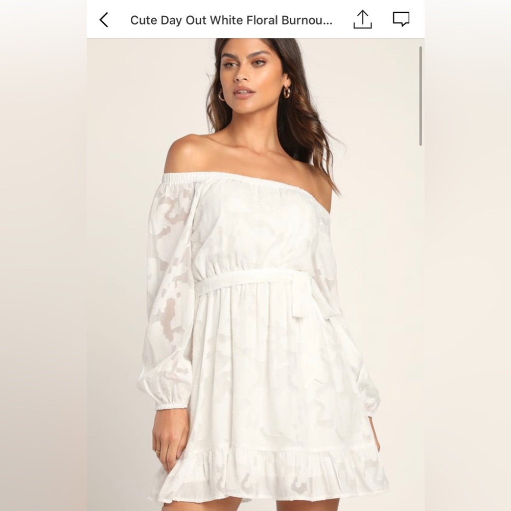Lulu’s White Off the Shoulder Dress